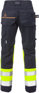 Palos. flamestat stretch rakentajan housut naisten lk 1 2171 A THF Hi-Vis Yellow/Navy - Suomen Brodeeraus