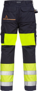Palosuojattu Flamestat High Vis housut naisten lk 1 2777 ATHS Hi-Vis Yellow/Navy - Suomen Brodeeraus