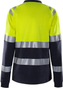 Palosuojattu Flamestat high vis pitkähihainen t-paita naisten lk 1 7108 TFL Hi-Vis Yellow/Navy - Suomen Brodeeraus