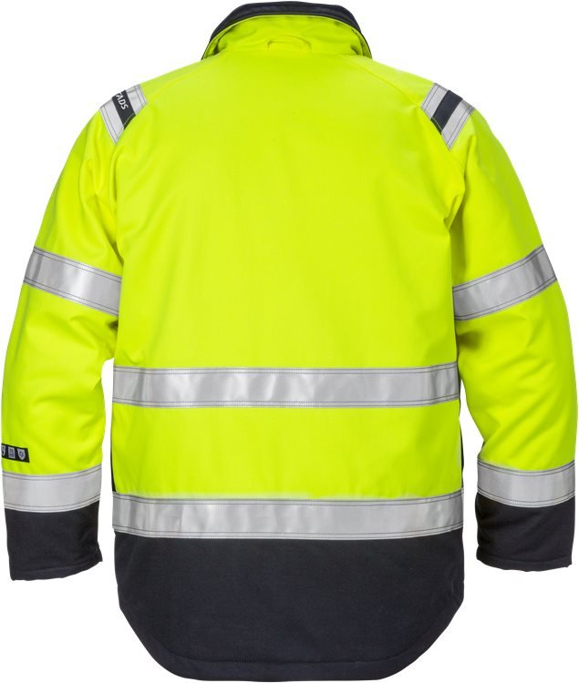 Palosuojattu Flamestat high vis talvitakki LK 3, 4185 ATHS Hi-Vis Yellow/Navy - Suomen Brodeeraus