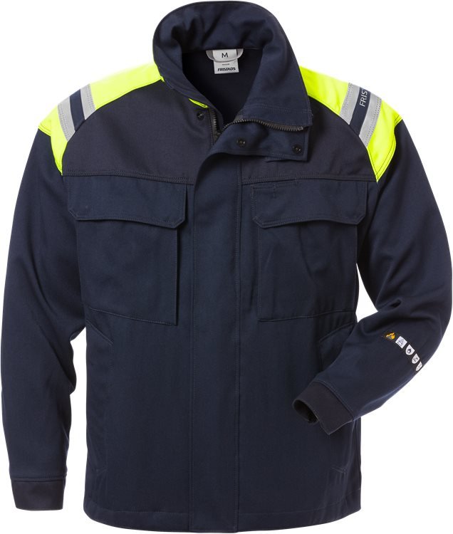 Palosuojattu Flamestat takki 4965 MFA Navy/Hi-Vis Yellow - Suomen Brodeeraus