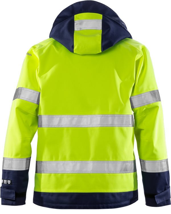 Palosuojattu high vis kuoritakki LK 3 4022 FLR Hi-Vis Yellow/Navy - Suomen Brodeeraus