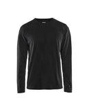 Palosuojattu pitkähihainen t-paita Musta - Suomen Brodeeraus