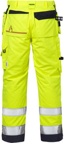Palosuojatut Flamestat high vis rakentajan housut naiset lk.2, 2775 ATHS Hi-Vis Yellow/Navy - Suomen Brodeeraus