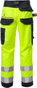 Palosuojatut flamestat str etch rakentajan housut lk 2 2167 A THF Hi-Vis Yellow/Navy - Suomen Brodeeraus
