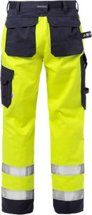 Palosuojatut High Vis housut lk 2 2585 FLAM Hi-Vis Yellow/Navy - Suomen Brodeeraus