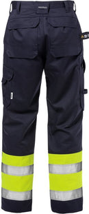Palosuojatut High Vis housut lk.1 2587 FLAM Hi-Vis Yellow/Navy - Suomen Brodeeraus
