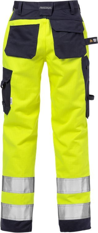 Palosuojatut High Vis housut naisten lk 2 2589 FLAM Hi-Vis Yellow/Navy - Suomen Brodeeraus