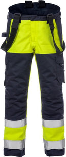 Palosuojatut High vis talvihousut lk 2 2588 FLAM Hi-Vis Yellow/Navy - Suomen Brodeeraus