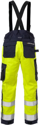 Palosuojatut High vis talvihousut lk 2 2588 FLAM Hi-Vis Yellow/Navy - Suomen Brodeeraus