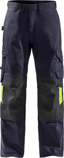 Palosuojatut housut 2656 WEL Navy/Hi-Vis Yellow - Suomen Brodeeraus