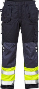 Palosuojatut housut lk 1, 2074 ATHS Hi-Vis Yellow/Navy - Suomen Brodeeraus