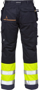 Palosuojatut housut lk 1, 2074 ATHS Hi-Vis Yellow/Navy - Suomen Brodeeraus