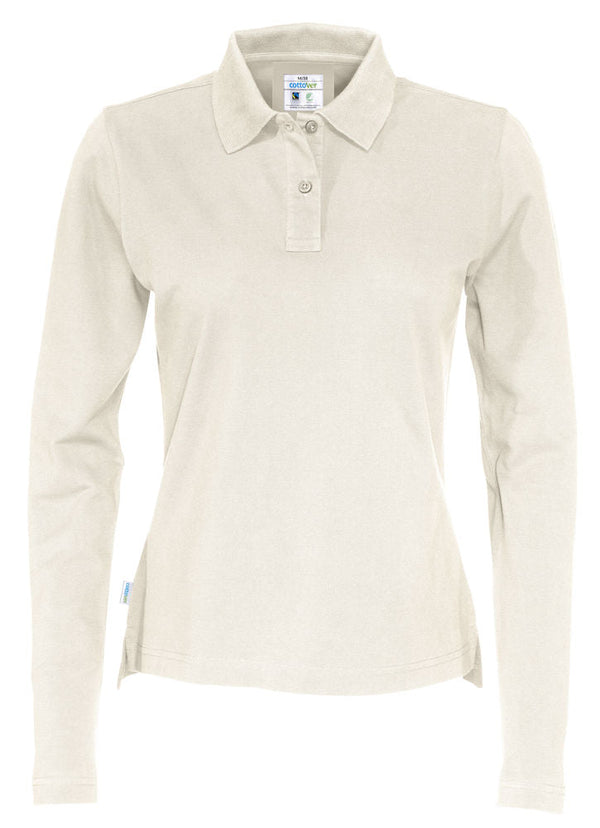 PIQUE LONG SLEEVE LADY (GOTS) OFF WHITE - Suomen Brodeeraus