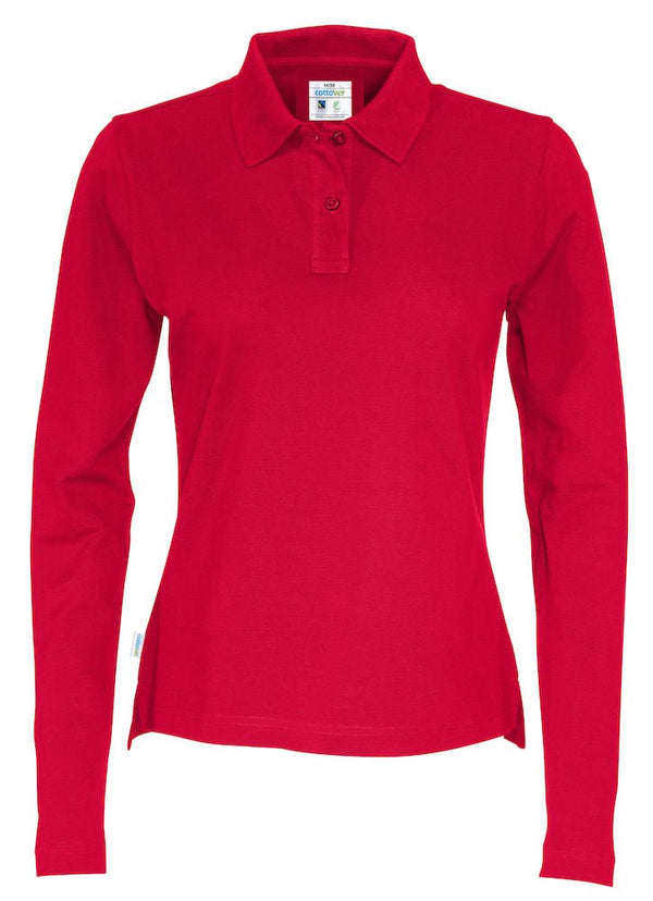 PIQUE LONG SLEEVE LADY (GOTS) RED - Suomen Brodeeraus