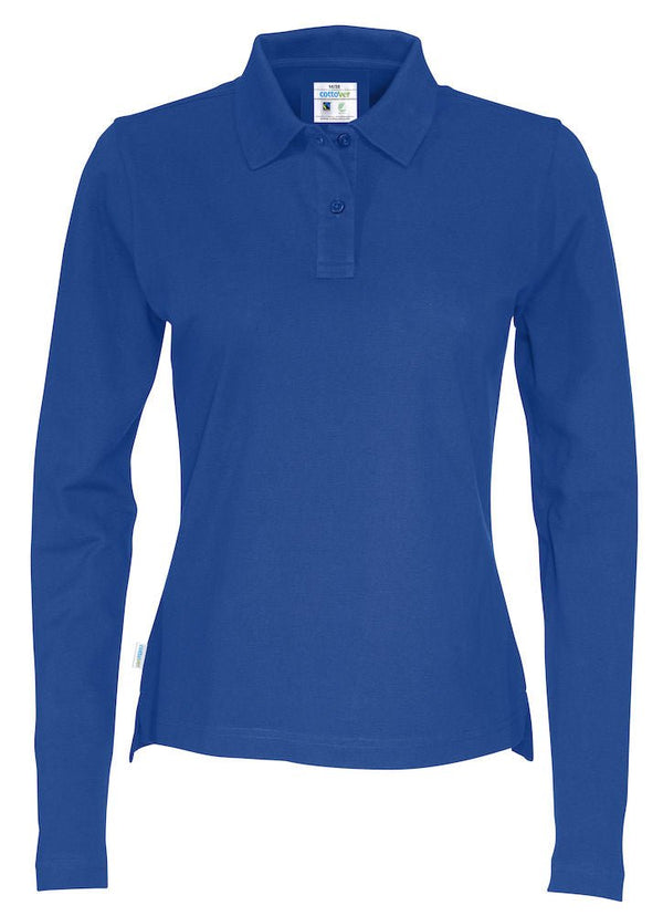 PIQUE LONG SLEEVE LADY (GOTS) ROYAL - Suomen Brodeeraus