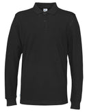 PIQUE LONG SLEEVE MAN (GOTS) BLACK - Suomen Brodeeraus