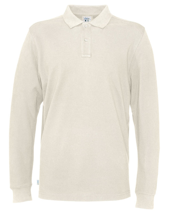 PIQUE LONG SLEEVE MAN (GOTS) OFF WHITE - Suomen Brodeeraus