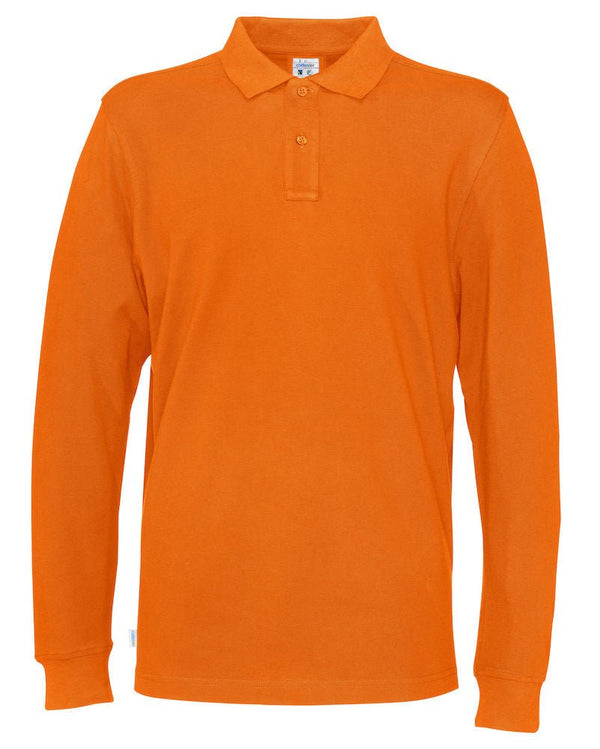 PIQUE LONG SLEEVE MAN (GOTS) ORANGE - Suomen Brodeeraus