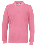 PIQUE LONG SLEEVE MAN (GOTS) PINK - Suomen Brodeeraus