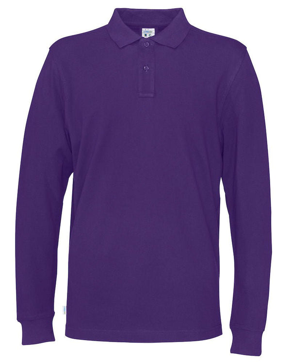 PIQUE LONG SLEEVE MAN (GOTS) PURPLE - Suomen Brodeeraus