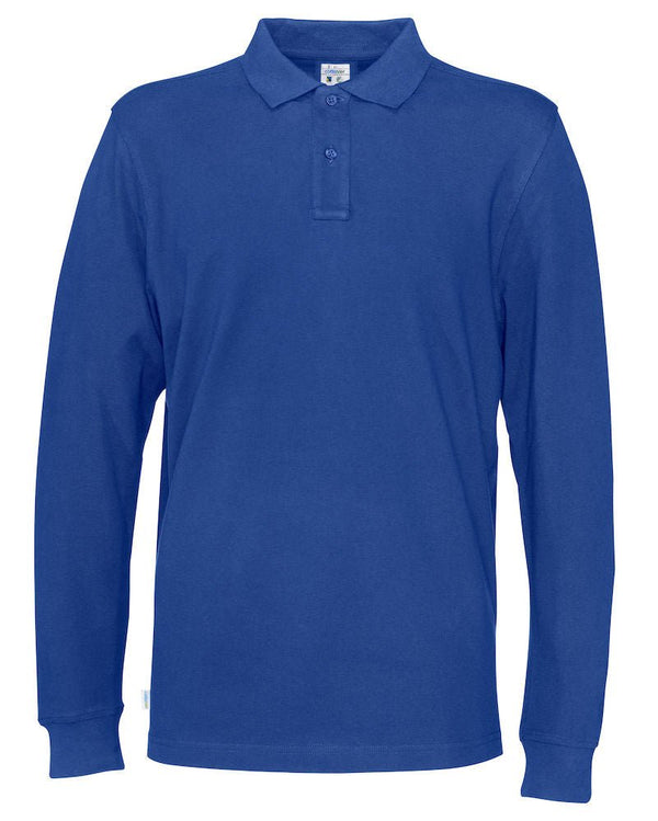 PIQUE LONG SLEEVE MAN (GOTS) ROYAL - Suomen Brodeeraus