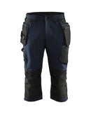 Piraattihousut 4-way stretch Tumma mariininsininen/Musta - Suomen Brodeeraus