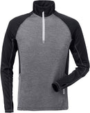 Pitkähihainen T-paita lyhyt vetoketju 7514 LKN Black/Grey - Suomen Brodeeraus