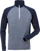 Pitkähihainen T-paita lyhyt vetoketju 7514 LKN Navy/Blue - Suomen Brodeeraus