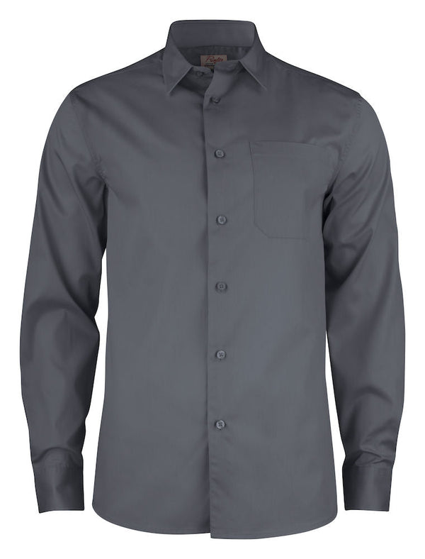 Point shirt Steel grey - Suomen Brodeeraus