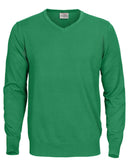 PRINTER Forehand knitted v-neck FRESH GREEN - Suomen Brodeeraus