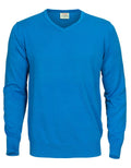 PRINTER Forehand knitted v-neck OCEAN BLUE - Suomen Brodeeraus