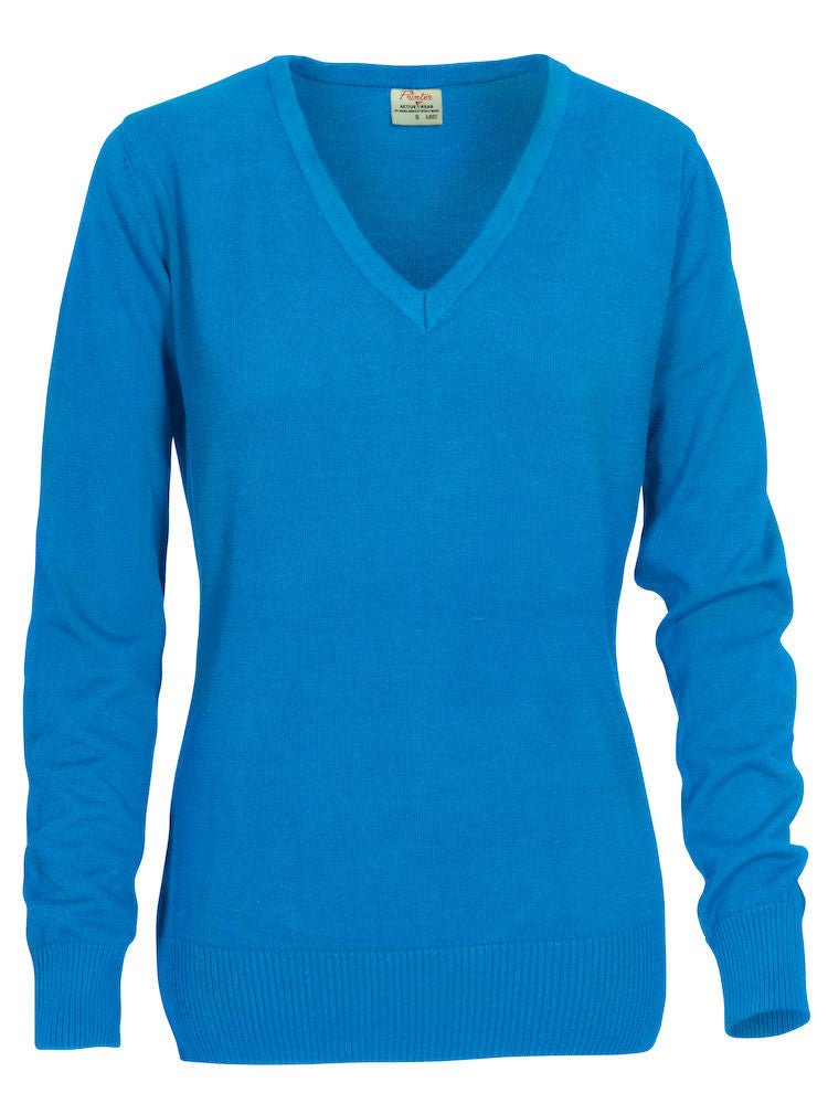 PRINTER Forehand Lady knitted v-neck OCEAN BLUE - Suomen Brodeeraus