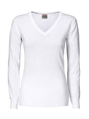 PRINTER Forehand Lady knitted v-neck WHITE - Suomen Brodeeraus