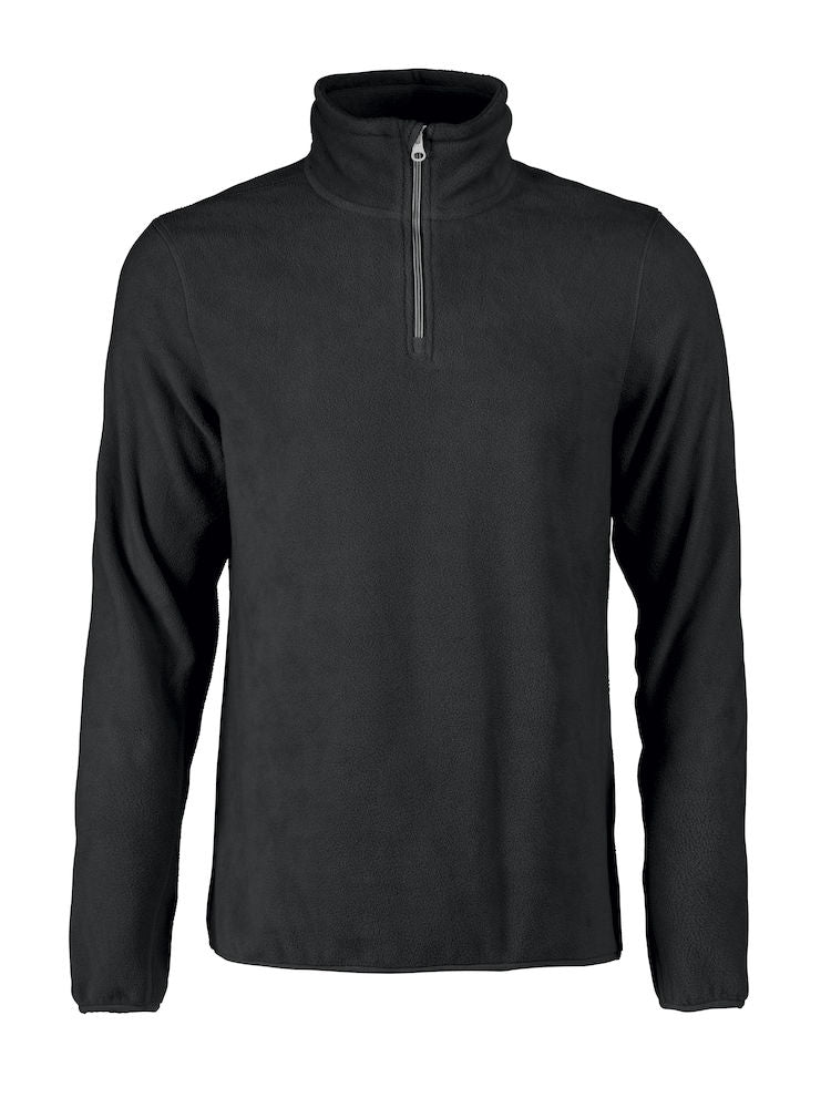 PRINTER FRONTFLIP FLEECE 1/2 ZIP Black - Suomen Brodeeraus