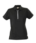 PRINTER HURDLES LADIES POLO BLACK - Suomen Brodeeraus