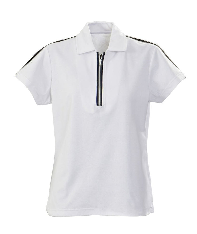 PRINTER HURDLES LADIES POLO WHITE - Suomen Brodeeraus