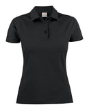 Printer Surf Lady polo pique black - Suomen Brodeeraus