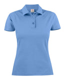 Printer Surf Lady polo pique sky blue - Suomen Brodeeraus