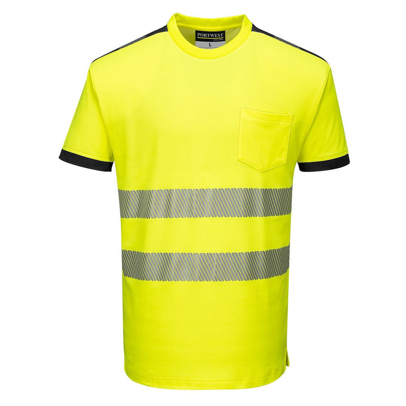 PW3 Hi-Vis T-paita Kelta/musta - Suomen Brodeeraus