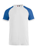 Raglan Tee white/royal - Suomen Brodeeraus