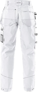 Rakentajan housut naiset 2115 CYD White - Suomen Brodeeraus