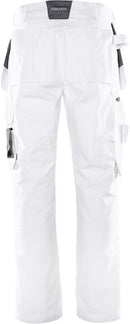 Rakentajan housut, puuvilla 258 BM White - Suomen Brodeeraus