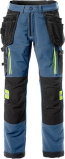 Rakentajan stretch housut 2566 STP Washed blue - Suomen Brodeeraus