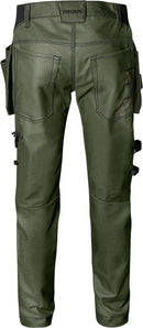 Rakentajan stretch housut 2604 FASG Army Green/Black - Suomen Brodeeraus