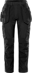 Rakentajan stretch housut naisten 2599 LWS Black - Suomen Brodeeraus