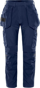 Rakentajan stretch housut naisten 2599 LWS Navy - Suomen Brodeeraus