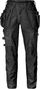 Rakentajan stretch housut naisten 2605 FASG Black - Suomen Brodeeraus