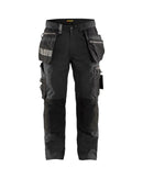 Riipputaskuhousut stretch Tummanharmaa/Musta - Suomen Brodeeraus