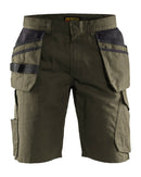 Riipputaskushortsit stretch Tumma oliivinvihreä/Musta - Suomen Brodeeraus